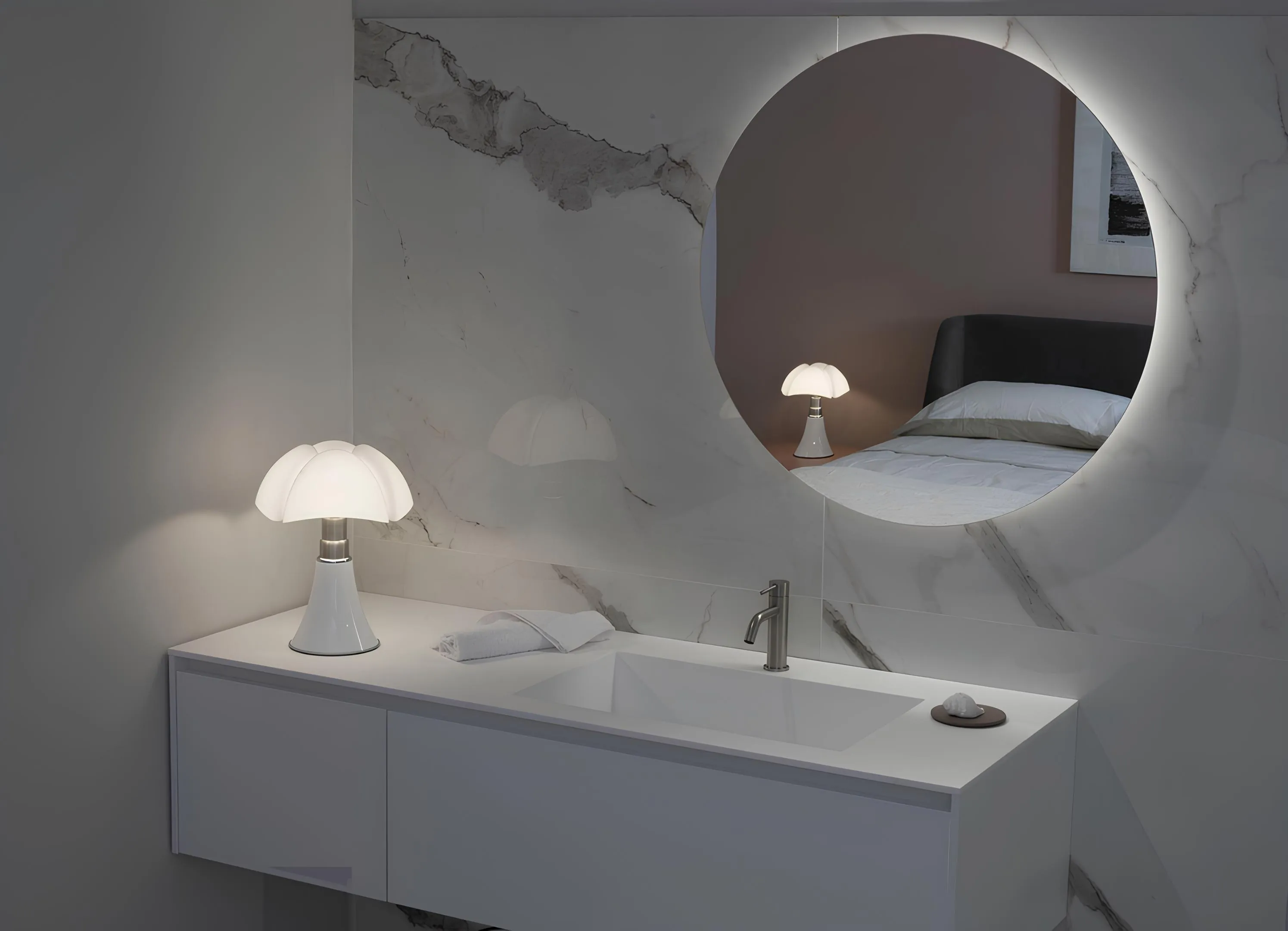 pipistrello lamp by martinelli luce in bathroom for donzelli