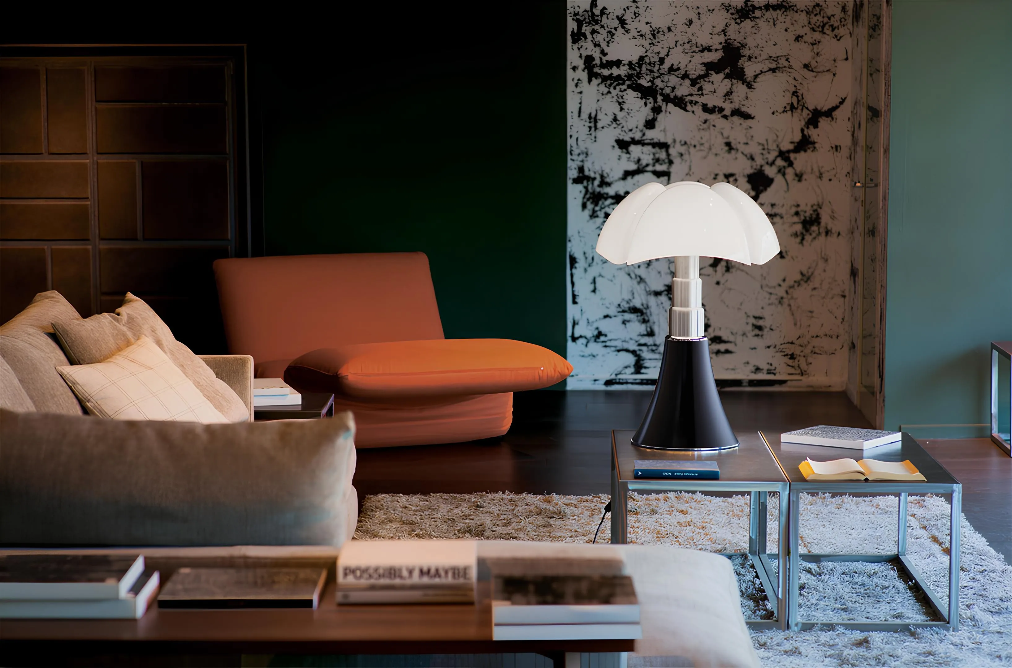 pipistrello lamp by martinelli luce in living room 1 for donzelli
