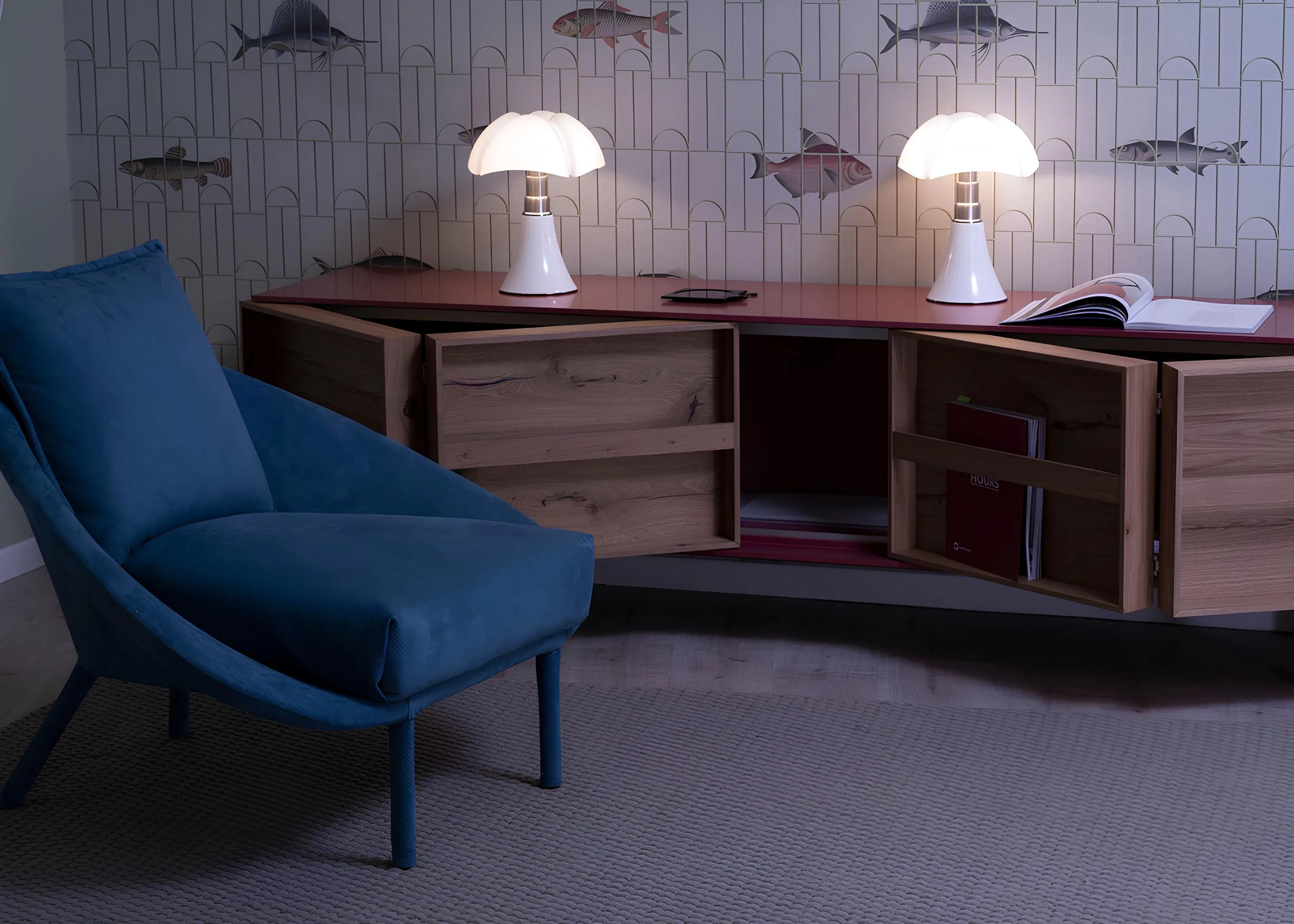 pipistrello lamp by martinelli luce in living room 17 for donzelli