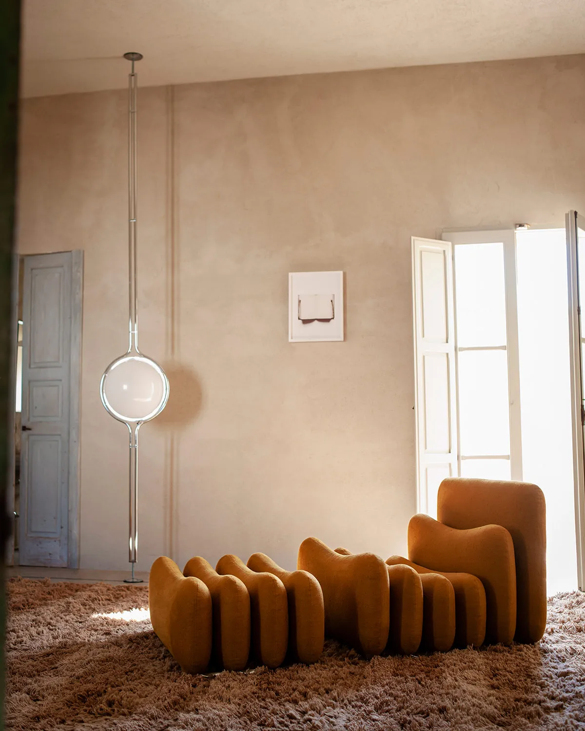 Additional System Brown Fabric By Tacchini In Living Room 11 For Donzelli