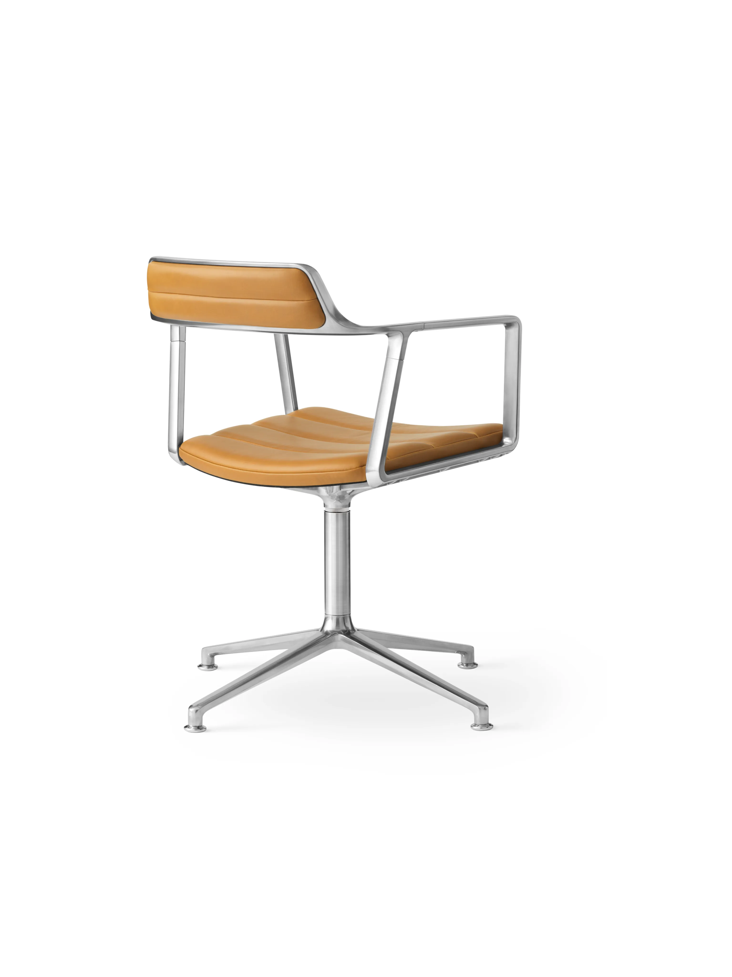 Swivel Chair 452 Packshot Leather Fabric Aluminium Castors Gliders Black Brown By Vipp 45 For Donzelli